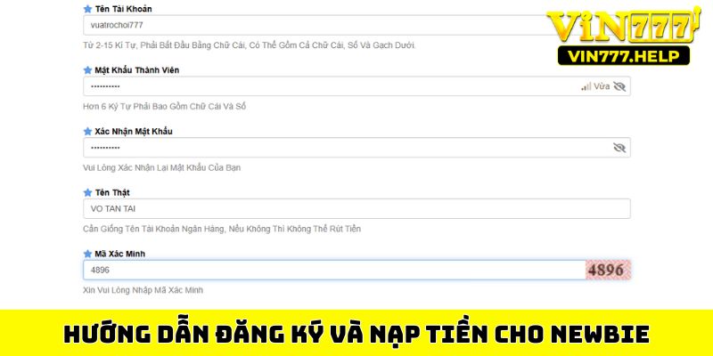 Hướng dẫn đăng ký và nạp tiền cho newbie