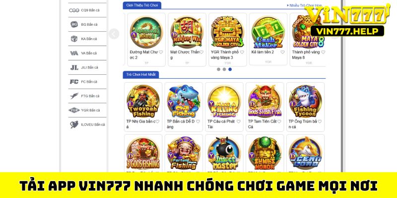 Tải app Vin777 nhanh chóng chơi game mọi nơi